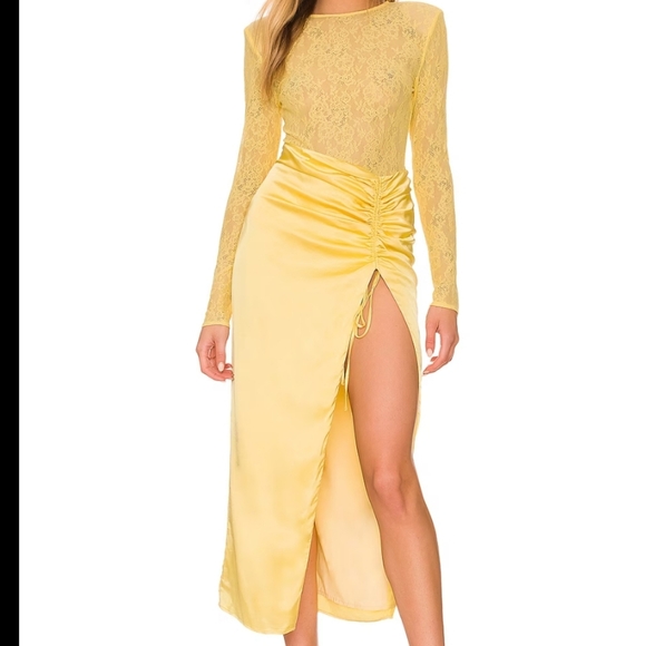 NWOT NBD Revolve Farah Midi Dress in Yellow - Picture 4 of 4